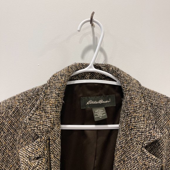 Eddie Bauer Tweed Coat Wool Blend Long Trench Women - size M - Picture 7 of 10